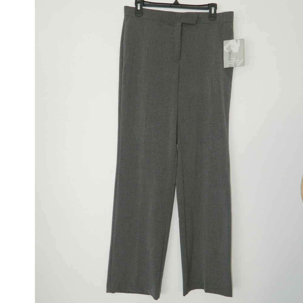 Sag Harbor Dress Pants Women 10 Grey Slimming Solution Straight Leg Stretch